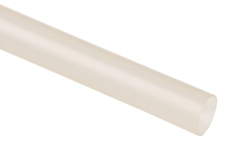TE Connectivity Tubo Termorretráctil De Polivinilidenofluoruro (PVDF) Transparente, Contracción 2:1, Ø 6.4mm, Long. 1.2m