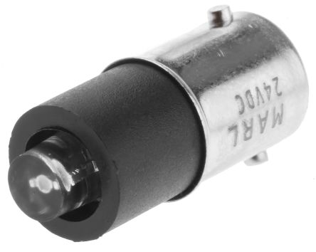 Marl LED Signalleuchte Weiß, 24V Dc / 3000mcd, Ø 4.9mm X 26mm, Sockel BA9s