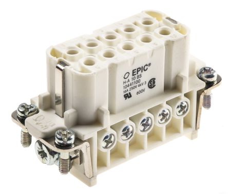 Epic Contact H-A Industrie-Steckverbinder Kontakteinsatz, 10-polig 14A Buchse, Schrauben