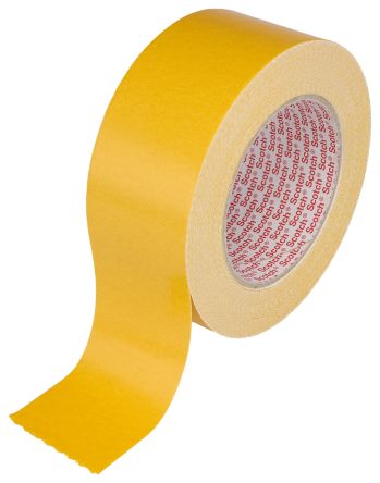 3M 9191 White Double Sided Paper Tape, 0.26mm Thick, Polyethylene Backing, 50mm x 25m