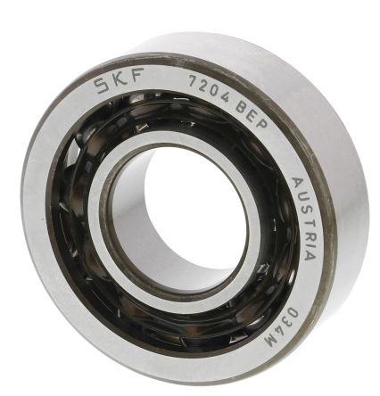 SKF 7204 BEP Single Row Angular Contact Ball Bearing- Open Type End Type, 20mm I.D, 47mm O.D