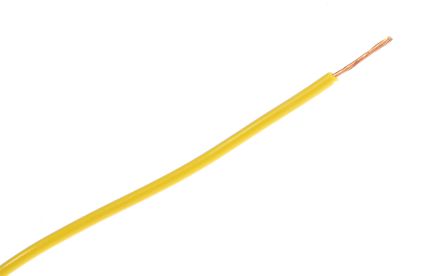 Staubli Hook Up Wire, 0,25 Mm², Jaune, 23 AWG, 100m, 500 V