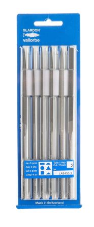 Vallorbe 160mm Chrome Steel, 6 pieces Needle File Set