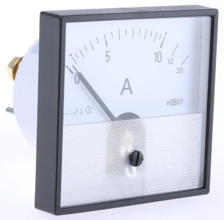 HOBUT PD72SD Analogue Panel Ammeter 0/10/20A Direct Connected AC, 72mm x 72mm Moving Iron