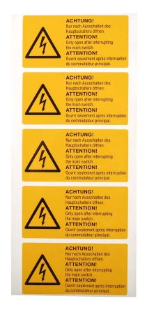 Idento 5 Sicherheitszeichen, Deutsch/Englisch/Französisch, Gelb