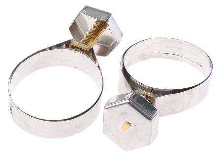 Unex Brass (Bolt), Stainless Steel Thumb Hex Hose Clip, 11mm Band Width, 35.3mm - 41mm Inside Diameter