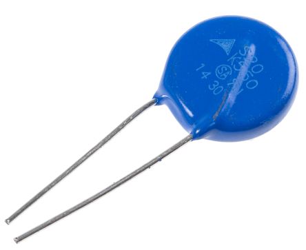 EPCOS Metalloxid-Varistor, 320pF, 910V, 550V, 210J, Metall / 100A, 6500A Max., Mm, Ø 21.5mm, 7.5mm