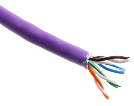 Brand-Rex Cat5e Ethernet Cable, U/UTP, Purple, 305m, Low Smoke Zero Halogen (LSZH)