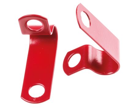 red cable clips