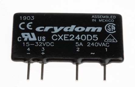 Lot of 2 Crydom CXE240D5 Solid State Relays 15-32VDC Input 240VAC 5A Load Rating