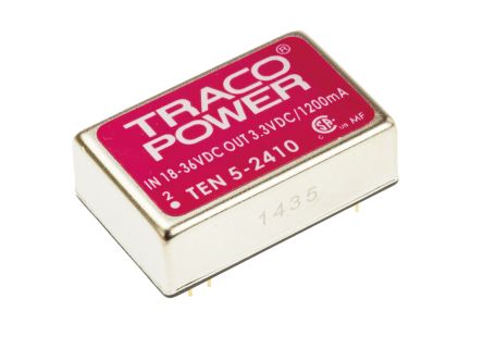 TRACOPOWER TEN 5 DC/DC-Wandler 6W 24 V Dc IN, 3.3V Dc OUT / 1.2A 1.5kV Dc Isoliert
