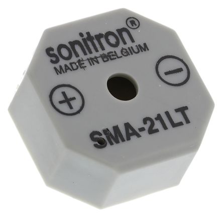 Sonitron Summer Dauerton, 90dB, Durchsteckmontage, 1.5V Dc→15V Dc, Intern, 21 X 21 X 9.5mm