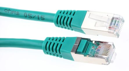 Decelect Ethernetkabel Cat.5, 2m, Grün Patchkabel, A RJ45 F/UTP Stecker, B RJ45, PVC