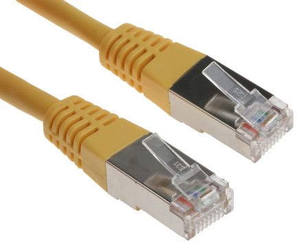 RS PRO Ethernetkabel Cat.5, 5m, Gelb Patchkabel, A RJ45 F/UTP Stecker, B RJ45, PVC