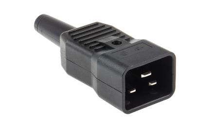 Schurter Conector IEC C20 Macho, Ángulo Recto, Montaje De Cable, 250 V, 16A