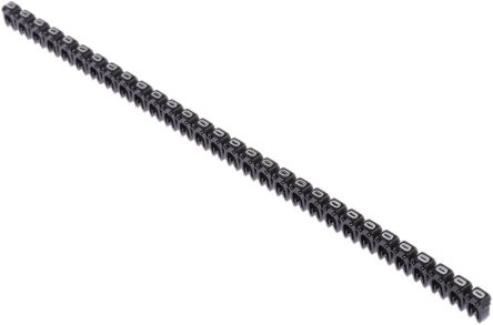 Legrand Kabel-Markierer, Aufsteckbar, Beschriftung: 0, Schwarz, Ø 2.2mm - 3mm, 5mm X 3 Mm, 1200 Stück