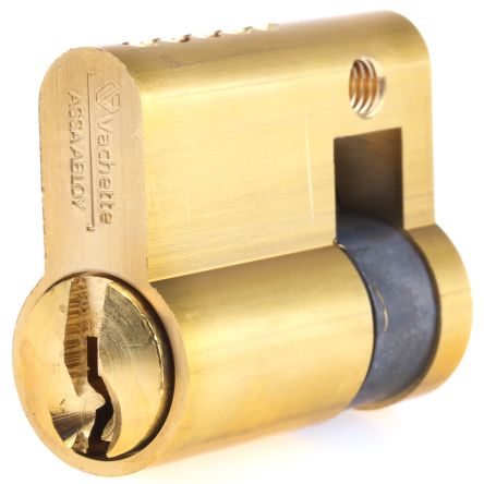 Vachette Brass Polished Finish Euro Cylinder Lock, 30mm