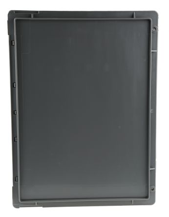 Schoeller Allibert 10L Kunststoff Aufbewahrungsbox Mit Scharnier-Deckel, Grau 400mm X 300mm X 129mm