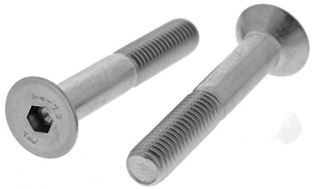 Rs Pro M8 X 50mm Hex Socket Countersunk Screw Plain Stainless Steel
