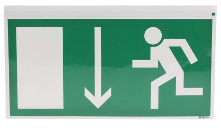 Brady PET Emergency Exit Down Non-Illuminated Emergency Exit Sign