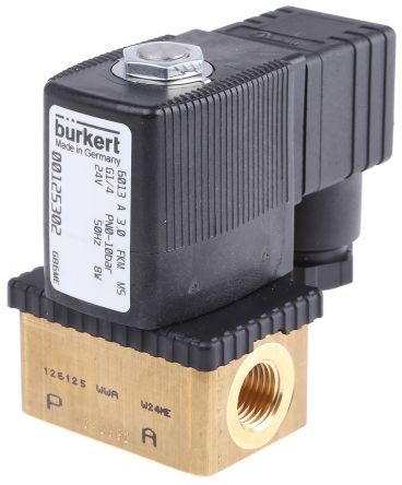 Burkert Bürkert 6013, G1/4 Buchse 2/2-Wege Direkt Magnetventil 24 V Ac, Öffner