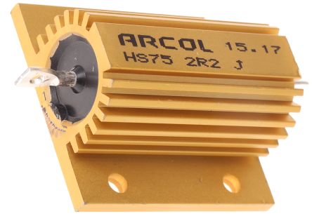 Arcol HS75 Wickel Lastwiderstand 2.2Ω ±5% / 75W, Alu Gehäuse Axialanschluss