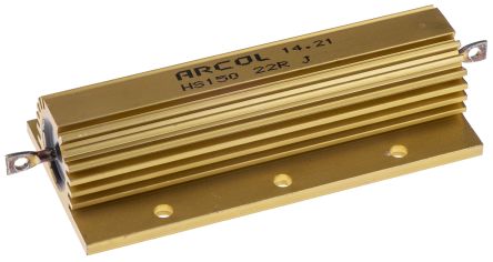Arcol HS150 Wickel Lastwiderstand 22Ω ±5% / 150W, Alu Gehäuse Axialanschluss