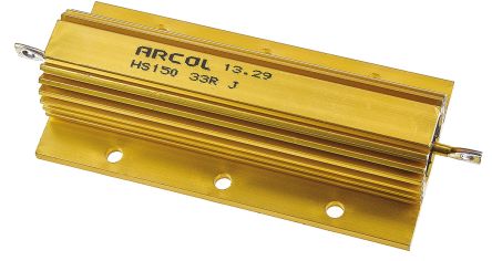Arcol Resistencia De Montaje En Panel, 33Ω ±5% 150W, Con Carcasa De Aluminio, Axial, Bobinado