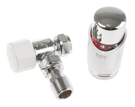 Drayton Chrome Plated Brass 1/2 In BSP To 1/2 In BSP Thermostatic Radiator Valve
