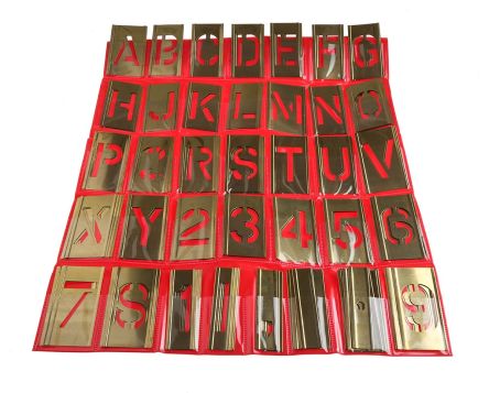 AT Brown Schablone (Buchstaben Und Zahlen), Messing, 51mm, 105 Stück