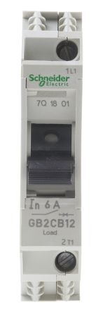 Schneider Electric GB2 Thermischer Überlastschalter / Thermischer Geräteschutzschalter, 1-polig, 6A, 277 V Ac, 415V Ac