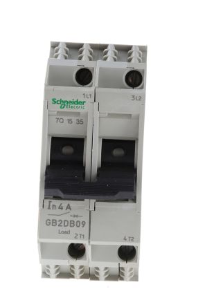 Schneider Electric Disjoncteur Thermique GB2, 4A, 2 Pôles, 277 V Ac, 415V C.a.