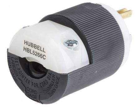 Hubbell USA Mains Plug NEMA 5 - 15P, 15A, Cable Mount, 125 V