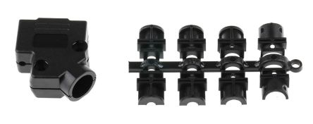 MH Connectors MHD45PPK D-Sub-Gehäuse Gewinkelt, 9-polig, Schwarz, Größe E, Aus ABS