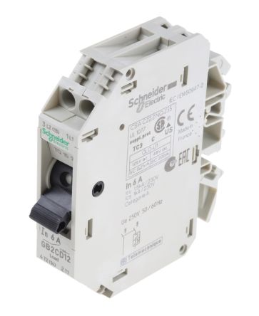 Schneider Electric Thermal Circuit Breaker - GB2 1P + N Pole 250V Ac Voltage Rating DIN Rail Mount, 6A Current Rating