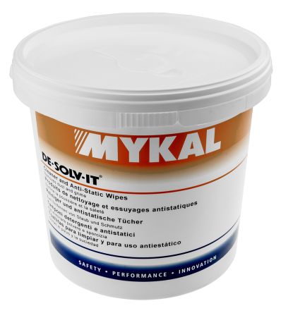 Mykal Industries Antistatische Tücher, Weiß, 280 X 280mm, 150 Tücher Pro Packung