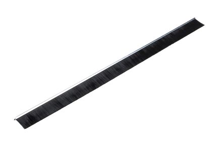 RS Pro Aluminium, Nylon Black Brush Strip, 50mm x 7.9mm x 7.6mm