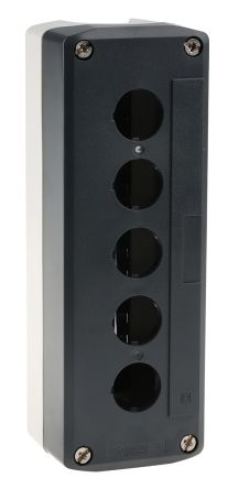 Schneider Electric Harmony XALD Steuerstation Leergehäuse, 5 X Ø 22mm, 196 X 68 X 53mm, Grau, Kunststoff