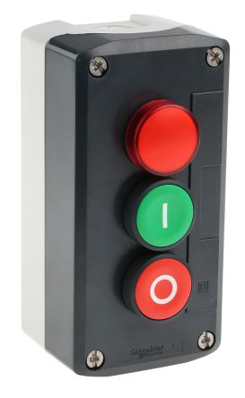 Schneider Electric Spring Return Enclosed Push Button, Polycarbonate, I, O, IP66, IP67, IP69K