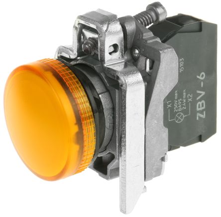 Schneider Electric Leuchtmelder Harmony XB4 250V Orange, Ausschnitt-Ø 22mm Tafelmontage Schraub