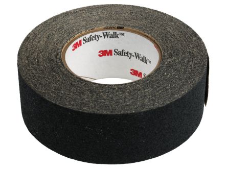 3M Safety-Walk 600 Black Polypropylene 18m Hazard Tape, 0.76mm Thickness