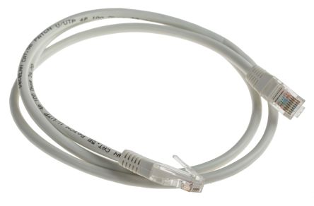 Decelect Ethernetkabel Cat.5e, 1m, Grau Patchkabel, A RJ45 U/UTP Stecker, B RJ45, PVC