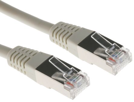 RS PRO Câble Ethernet Catégorie 5 F/UTP, Gris, 1m PVC Avec Connecteur