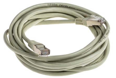 Decelect Ethernetkabel Cat.5, 3m, Grau Patchkabel, A RJ45 F/UTP Stecker, B RJ45, PVC