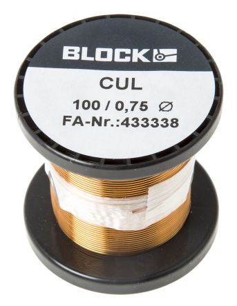 Block Fil De Cuivre 0,4 Mm² Diamètre 0.75mm, 21 AWG, 20m