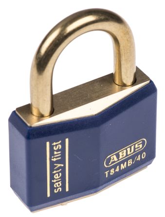 ABUS Messing Vorhängeschloss Mit Schlüssel Blau, Bügel-Ø 6mm X 23mm