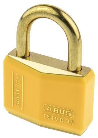 ABUS Messing Vorhängeschloss Mit Schlüssel Gelb, Bügel-Ø 6mm X 23mm