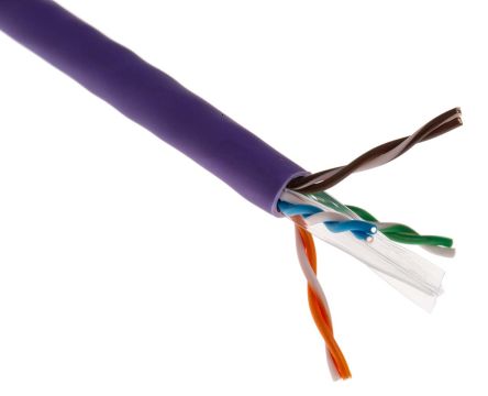 Brand-Rex Cable Ethernet Cat6 U/UTP De Color Morado, Long. 305m, Funda De LSZH