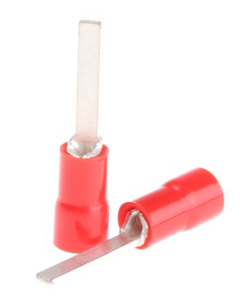 Cembre Kabelschuh Flachstift Stecker, Isoliert, Rot, L. 13.2mm, Nicht Ummantelt