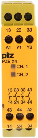 Pilz PZE X4 Sicherheitsrelais, 24V Dc, 1-Kanal, 4 Sicherheitskontakte Erweiterungsmodul, 4 ISO 13849-1, Automatisch 3